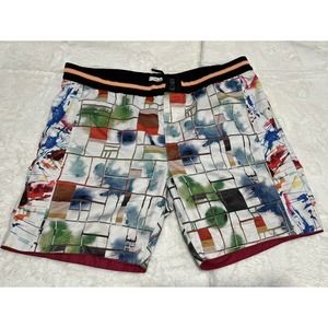 Robert Graham Mens Size 38 Classic Fit Universe Board Shorts Swim‎ Trunks